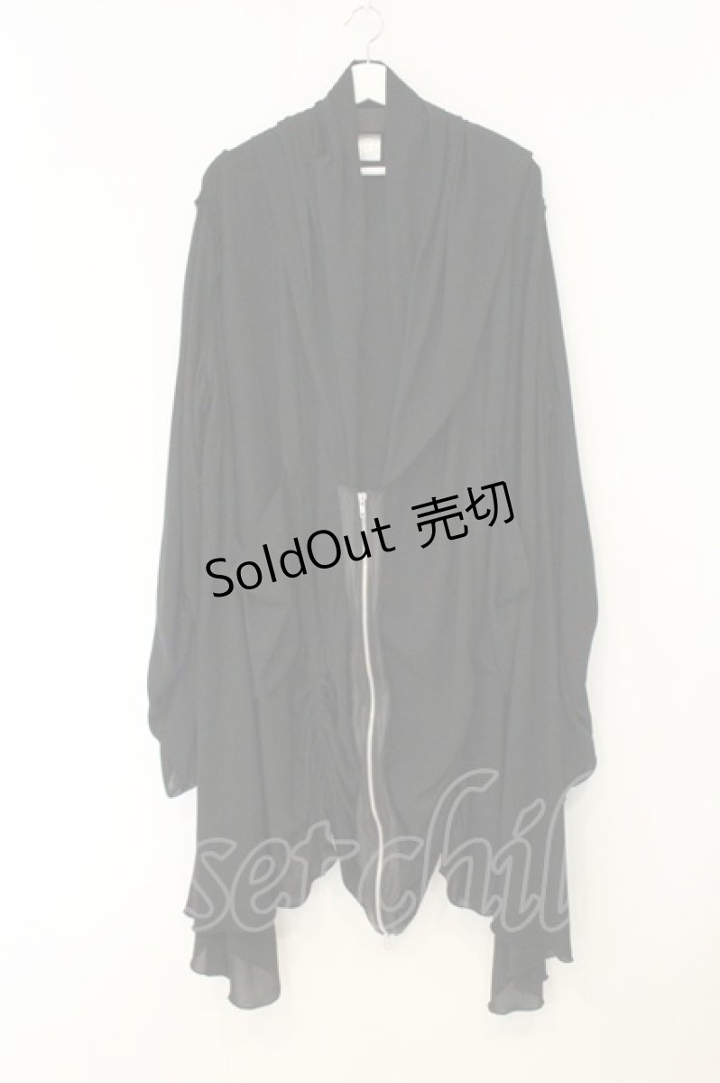 画像1: h.NAOTO / Super long drape hoodie（スーパーロングドレープフーディ）  ブラック O-26-08-13-012-HN-JA-IG-OS (1)