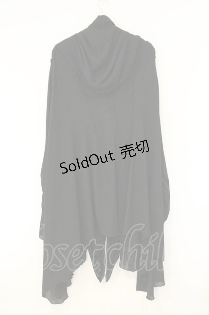 画像4: h.NAOTO / Super long drape hoodie（スーパーロングドレープフーディ）  ブラック O-26-08-13-012-HN-JA-IG-OS (4)