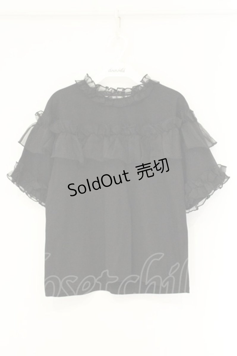 画像1: merry jenny / いそざいフリルTシャツ  クロ O-26-08-13-020-LO-TO-IG-OS (1)