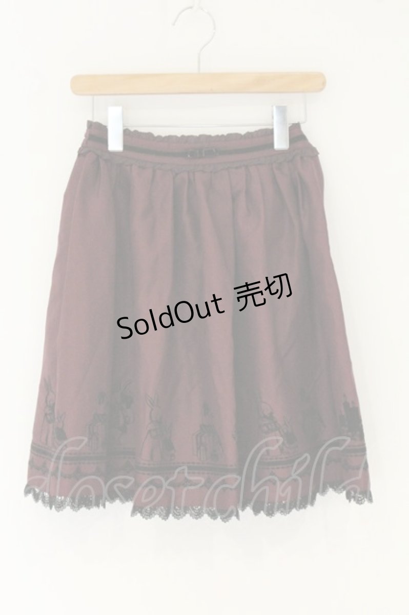 画像1: axes femme / うさぎフロッキースカート M ワイン O-26-08-14-030-AX-SK-IG-OS (1)
