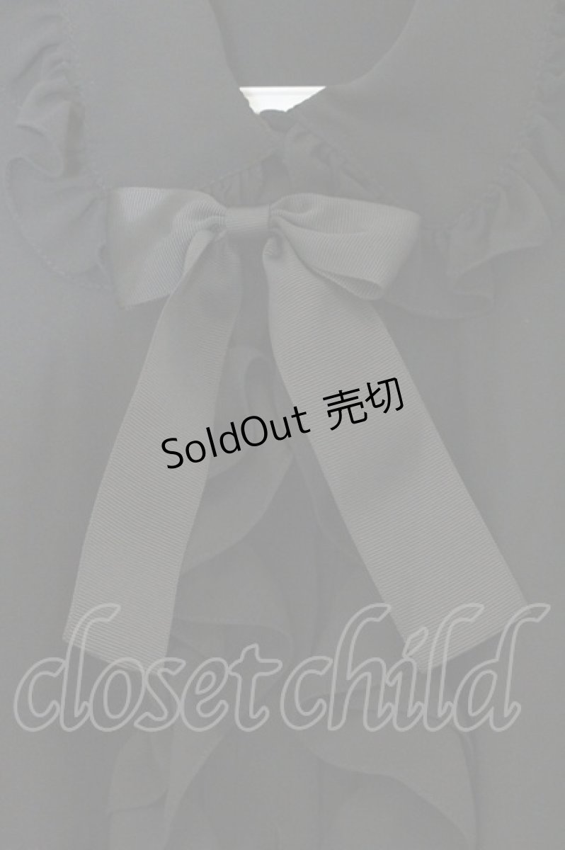 画像2: AND ROMEO / 高貴なケープのシフォンドレープブラウス クロ O-26-08-14-012-LO-BL-IG-OS (2)