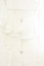 画像2: Secret Honey / プリーツフリルブラウス 2 シロ O-26-08-14-013-CA-BL-OW-OS (2)