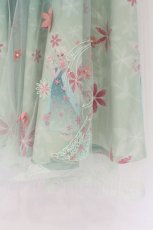 画像2: Secret Honey / チュールフラワーワンピース（アナと雪の女王 エルサノサプライズver） 2 グリーン O-26-08-14-016-CA-OP-OW-OS (2)