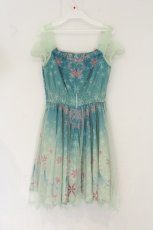 画像3: Secret Honey / チュールフラワーワンピース（アナと雪の女王 エルサノサプライズver） 2 グリーン O-26-08-14-016-CA-OP-OW-OS (3)