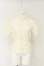 画像1: Innocent World / トーションレースプレーンスタンドカラーブラウス（2011） L 生成り O-26-08-14-026-IW-BL-IG-OS (1)