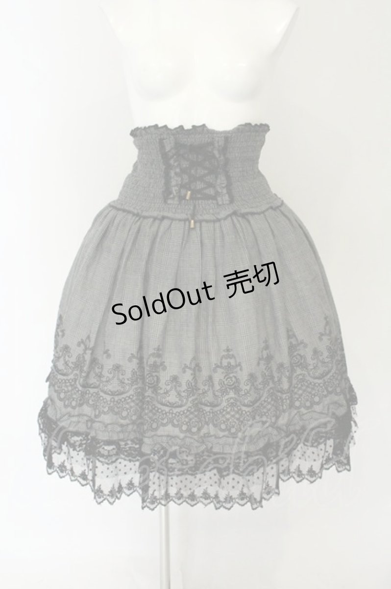 画像1: axes femme / グレンチェックハイウエストスカート M グレー×クロ O-26-08-14-027-AX-SK-IG-OS (1)