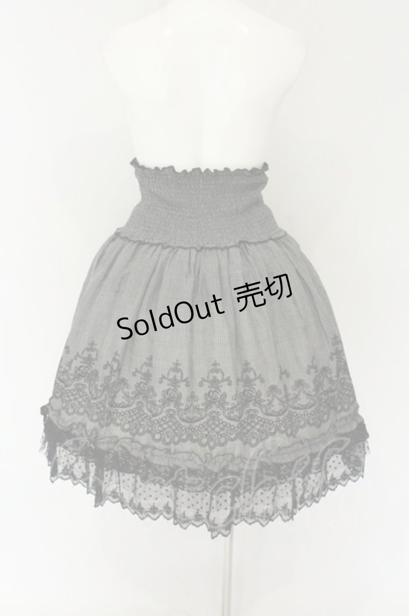 画像4: axes femme / グレンチェックハイウエストスカート M グレー×クロ O-26-08-14-027-AX-SK-IG-OS (4)