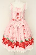 画像1: Angelic Pretty / Decoration Strawberryジャンパースカート  ピンク O-26-08-15-036-AP-OP-OW-OS (1)