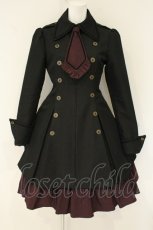 画像1: ATELIER BOZ / シルヴィコートワンピース  クロｘボルドー O-26-08-15-040-EL-OP-YM-OS (1)