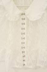 画像2: Jamie エーエヌケー / クロスリボンフリルケープ【クロスリボン欠品】 M シロ O-26-08-15-077-LO-TO-OW-OS (2)