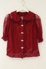 画像1: Ank Rouge / ローズレースブラウス M アカ O-26-08-15-086-CA-BL-OW-OS (1)