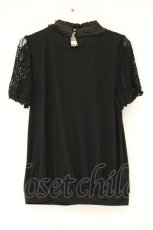画像3: axes femme / プチスタンドレース使いプルオーバー M クロ O-26-08-15-013-AX-TO-IG-OS (3)