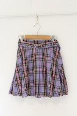 画像1: Jamie エーエヌケー / ハートバックルベルトチェックスカート  ラベンダー O-26-08-16-043-LO-SK-IG-OS (1)
