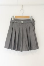 画像1: Jamie エーエヌケー / ベルト付きプリーツスカパン  グレー O-26-08-16-045-LO-SK-IG-OS (1)