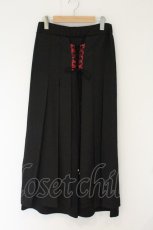 画像1: Qutie Frash / ラップワイドパンツ  ブラック×レッド O-26-08-16-009-QU-PA-OW-OS (1)