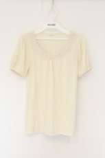 画像1: axes femme / レース配色Tシャツ M アイボリー O-26-08-16-019-AX-TO-IG-OS (1)