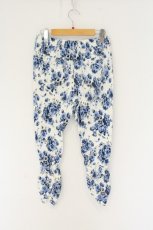 画像2: axes femme / シャーリングストレッチパンツ M シロ×ブルー O-26-08-16-021-AX-PA-IG-OS (2)
