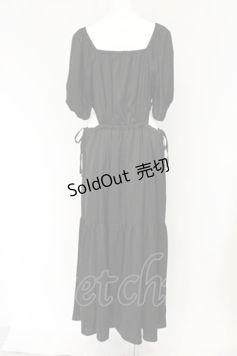 画像3: axes femme POETIQUE / パフ袖ウエストカットワンピース M クロ O-26-08-19-035-AX-OP-OW-OS (3)