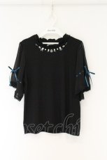 画像1: axes femme / ビジュー配色フレア袖プルオーバー F クロ O-26-08-19-004-AX-TO-IG-OS (1)