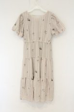 画像3: axes femme / ストライプ刺繍ティアードワンピース M ピンク O-26-08-19-048-AX-OP-OW-OS (3)