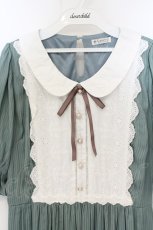 画像2: axes femme / シアーストライプワンピース F グリーン O-26-08-19-050-AX-OP-OW-OS (2)