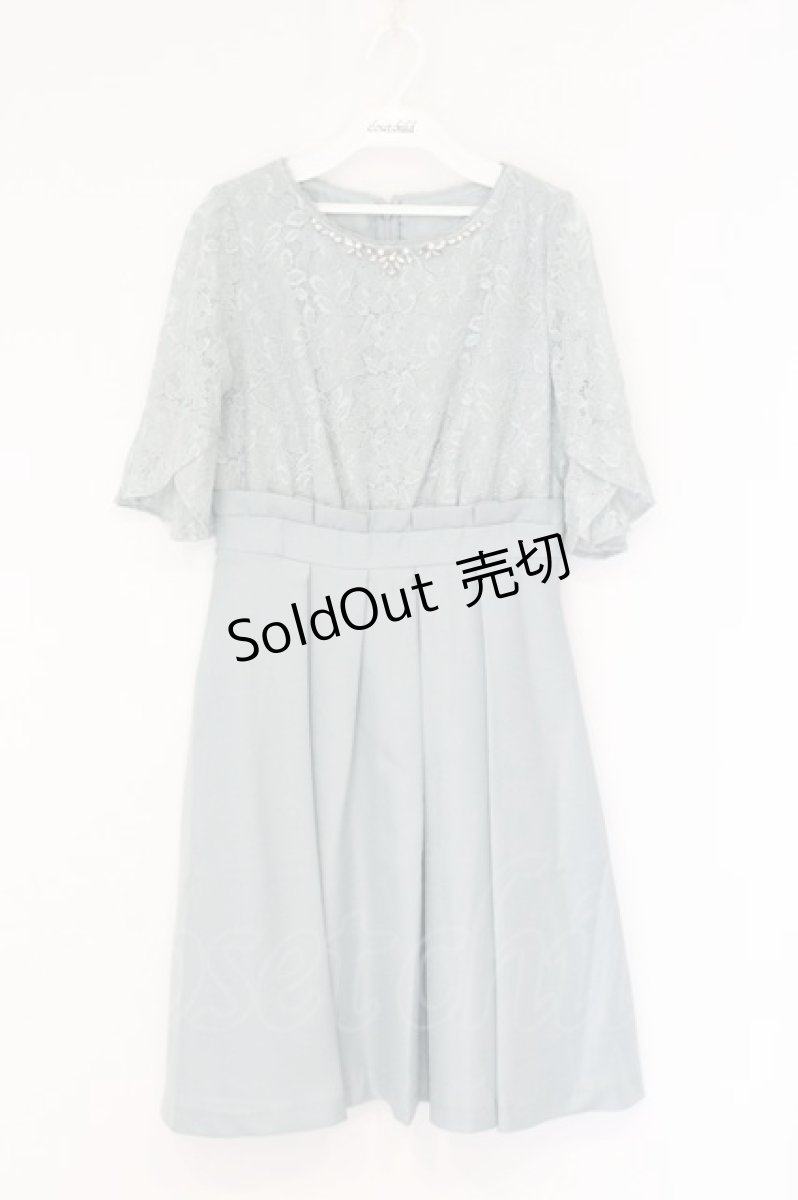画像1: axes femme / 袖付きレースフレアドレス M ミント O-26-08-19-006-AX-OP-IG-ZT781 (1)
