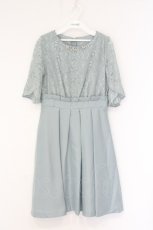 画像1: axes femme / 袖付きレースフレアドレス M ミント O-26-08-19-006-AX-OP-IG-OS (1)