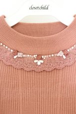 画像2: axes femme / 【パーソナルカラー】ニット F アプリコットピンク O-26-08-19-001-AX-TO-IG-OS (2)