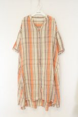 画像1: axes femme / 半袖ロングシャツ M オレンジ系 O-26-08-19-025-AX-BL-OW-OS (1)