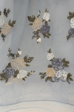 画像2: axes femme / ローズガーデン刺繍スカート M サックス O-26-08-20-006-AX-SK-OW-OS (2)