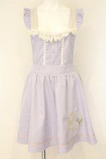 画像1: axes femme / バンビ刺繍ジャンパースカート M パープル O-26-08-20-052-AX-OP-OW-OS (1)