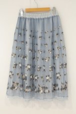 画像3: axes femme / ローズガーデン刺繍スカート M サックス O-26-08-20-006-AX-SK-OW-OS (3)