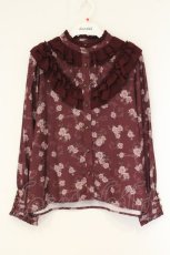 画像1: axes femme / レトロオーナメントバラ柄ブラウス F ワイン O-26-08-20-056-AX-BL-OW-OS (1)