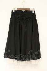 画像3: axes femme / レースアップハイウエストスカート F クロ O-26-08-20-065-AX-SK-OW-OS (3)