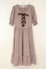 画像1: m petit by misako / AMレースアップワンピース S ピンク O-26-08-20-079-LO-OP-OW-OS (1)