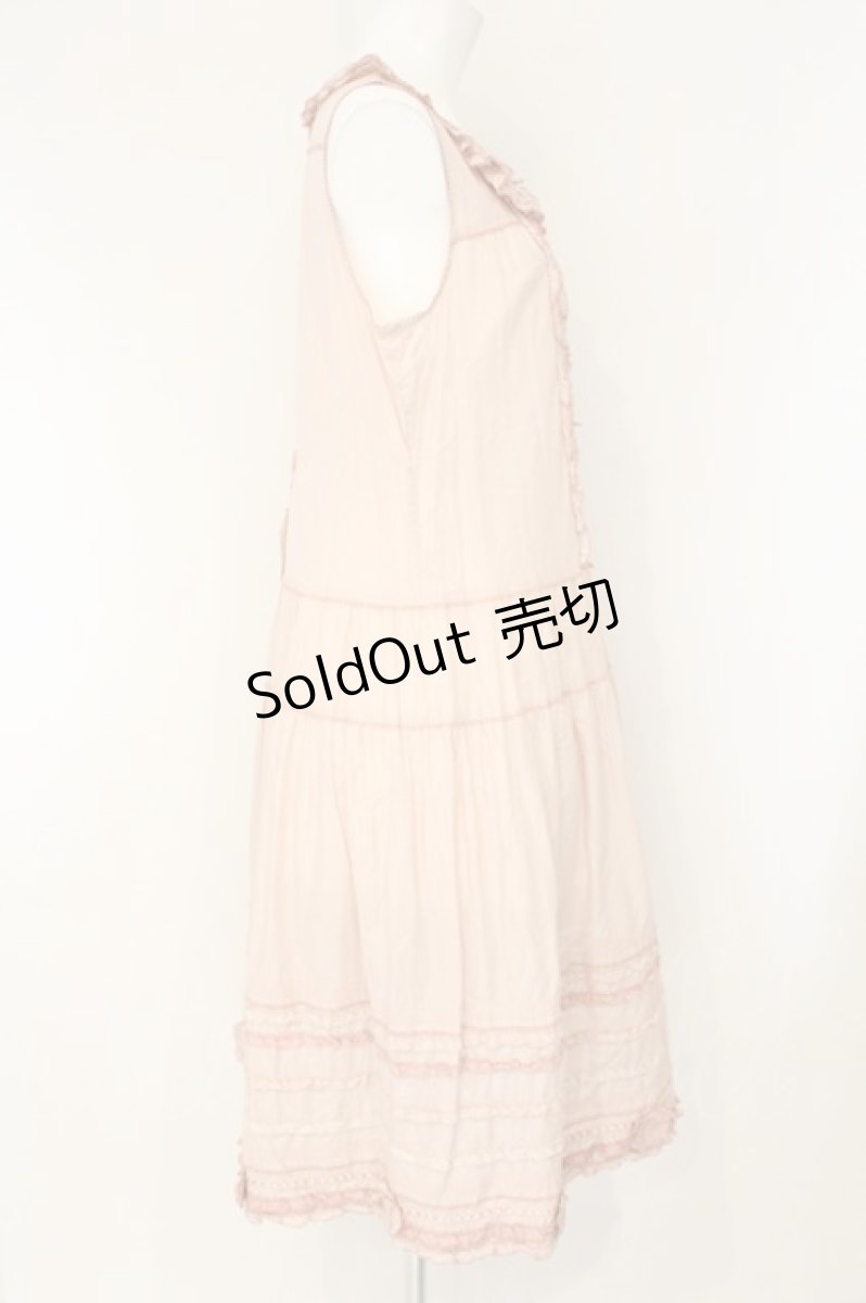 画像4: PINK HOUSE / ハートワッペンローンフリルワンピース  ピンク O-26-08-20-084-LO-OP-IG-OS (4)