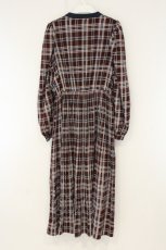画像3: axes femme POETIQUE / 配色チェックワンピース M ワイン系 O-26-08-20-001-AX-OP-OW-OS (3)