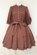 画像1: Sheglit / ストライプクラシカルワンピース M ピンク O-26-08-20-090-EL-OP-OW-OS (1)