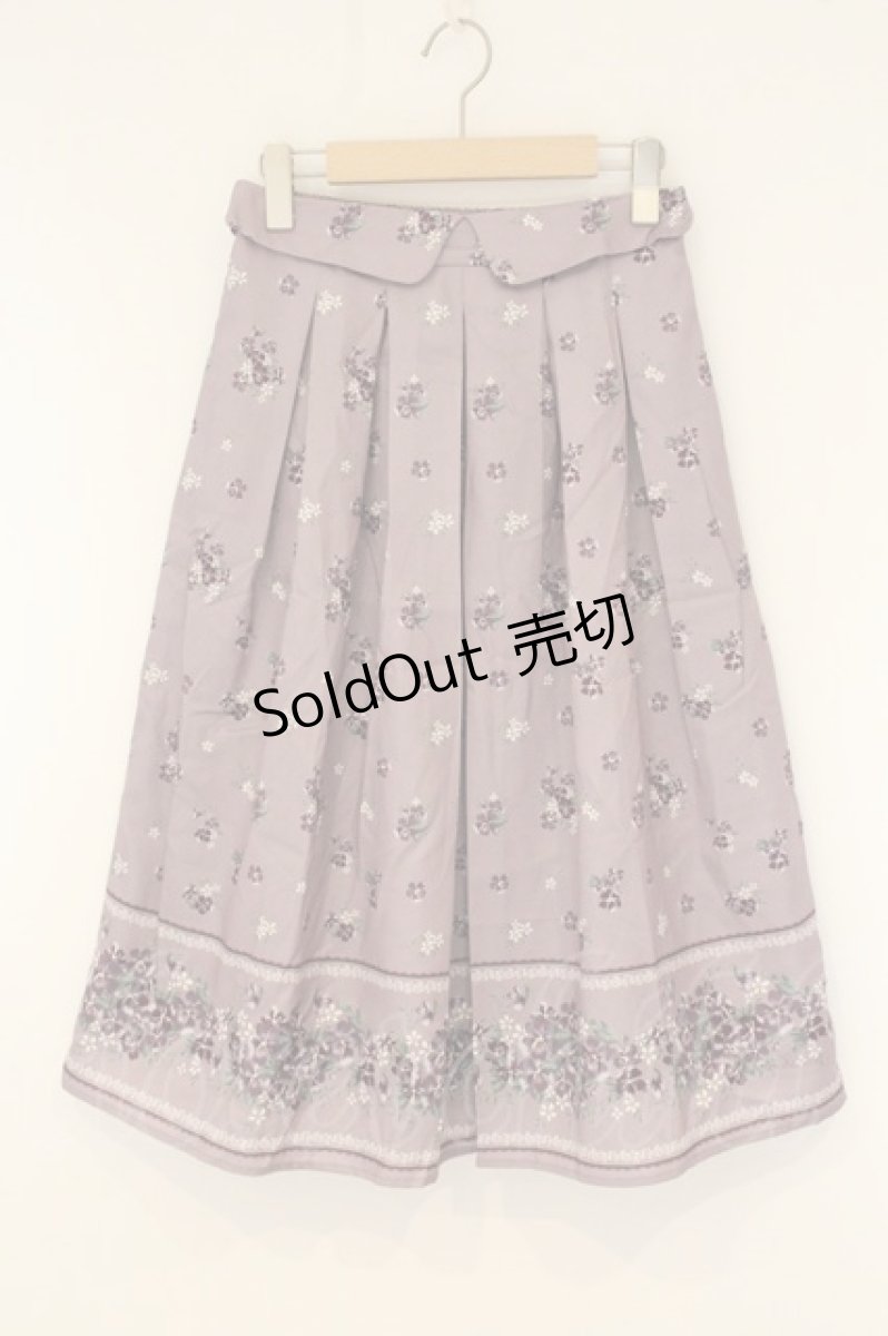 画像1: axes femme / すみれ柄サス付スカート（サス欠品） M パープル O-26-08-20-013-AX-SK-OW-OS (1)