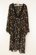 画像1: axes femme / 花柄フィッシュテールガウン M クロ O-26-08-20-002-AX-TO-OW-OS (1)