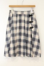 画像1: axes femme POETIQUE / チャイナボタンチェックプリーツスカート M キナリ O-26-08-20-019-AX-SK-OW-OS (1)
