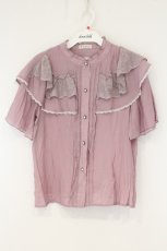 画像1: axes femme / フラワーレース使いブラウス M ラベンダー O-26-08-20-023-AX-BL-OW-OS (1)