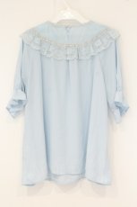 画像3: axes femme / 紫陽花刺繍ブラウス M サックス O-26-08-20-028-AX-BL-OW-OS (3)