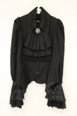 画像1: MARBLE / アンティーク貴族風タイ付きビショップドスリーブブラウス  ブラック O-26-08-20-032-GO-BL-IG-OS (1)