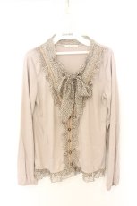 画像1: axes femme / シフォンフリルカットソー M ベージュ O-26-08-21-035-AX-TO-IG-OS (1)