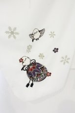 画像2: Amavel / 手まり遊びとシマエナガ和風ブラウス  シロ×クロ O-26-08-21-004-CA-BL-IG-OS (2)