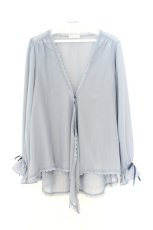 画像1: axes femme / イレヘムシフォンカーデ F ブルー O-26-08-21-009-AX-TO-IG-OS (1)