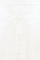 画像2: PINK HOUSE / サテンリボン半袖ブラウス  シロ O-26-08-21-019-LO-BL-IG-OS (2)