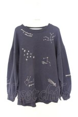 画像1: axes femme / ランダム星座刺繍トレーナー F ネイビー O-26-08-21-031-AX-TO-IG-OS (1)