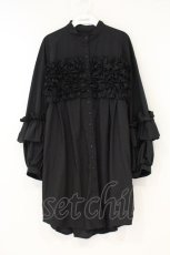 画像1: Na+H / ephemeral シャツワンピース  ブラック O-26-08-22-004-PU-OP-IG-OS (1)